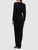 Draped lurex jersey long dress