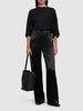 Encore midrise satin flared pants