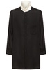 U-stand collar cotton blend shirt