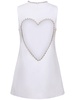 Crystal heart crepe mini dress