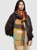 Vally checked wool-blend scarf