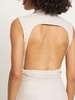 Tailored linen open back crop vest