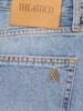 Glossy coated denim straight jeans