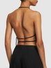 Textured silk open back top