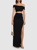 Draped crepe jersey crop top