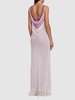 Tri-layered cowl neck satin long dress
