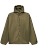 Textured nylon zip-up hoodie