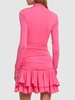Jersey turtleneck draped mini dress