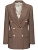 Fluid twill double breast blazer