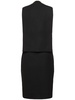 Open back crepe midi dress w/cape