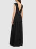Open back long dress w/ silk skirt