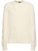 Geometric design cotton crewneck sweater