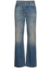 Cotton denim straight jeans