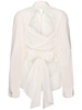 Knotted poplin long shirt