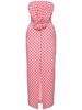 Flocked polka dot silk georgette dress