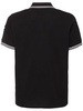 Striped trim cotton piquet polo shirt
