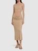 Draped jersey midi dress