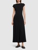 Jersey flared long dress