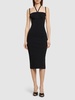 Stretch knit viscose midi dress
