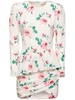Rose print silk mini dress
