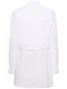 Double layered self-tie shirt mini dress