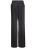 Cutout cotton gabardine pants w/ logo