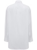 Cotton poplin peplum drape shirt