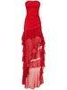 Strapless organza dress w/ruffles