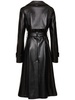 Oliv belted long trench coat