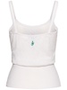 Cotton pointelle straight neck tank top