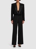 Wool blend cropped tuxedo jacket