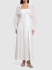 Stretch cotton poplin long dress