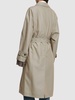 Belted cotton twill long trench coat