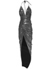 Embellished stretch jersey midi dress