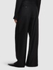 Pleated silk straight pants