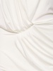 Satin draped l/s open back long dress