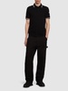 Striped trim cotton piquet polo shirt