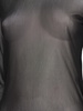 Sheer viscose jersey t-neck bodysuit