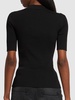 Compact rib knit technical top