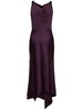 Draped crepe satin midi dress