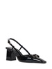 70mm Patent leather slingback pumps
