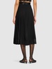 High waist pleated georgette midi skirt