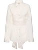 Knotted poplin long shirt
