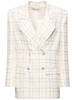 Oversized sequined checked tweed jacket