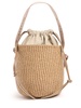 Woody raffia bucket bag