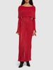 Distressed knit l/s midi dress