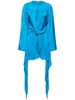 Louie logo jacquard satin mini dress