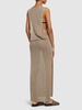 Recycled mesh tuck back maxi dress