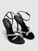 105mm Velvet & crystal sandals