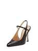 100mm Leather slingback pumps